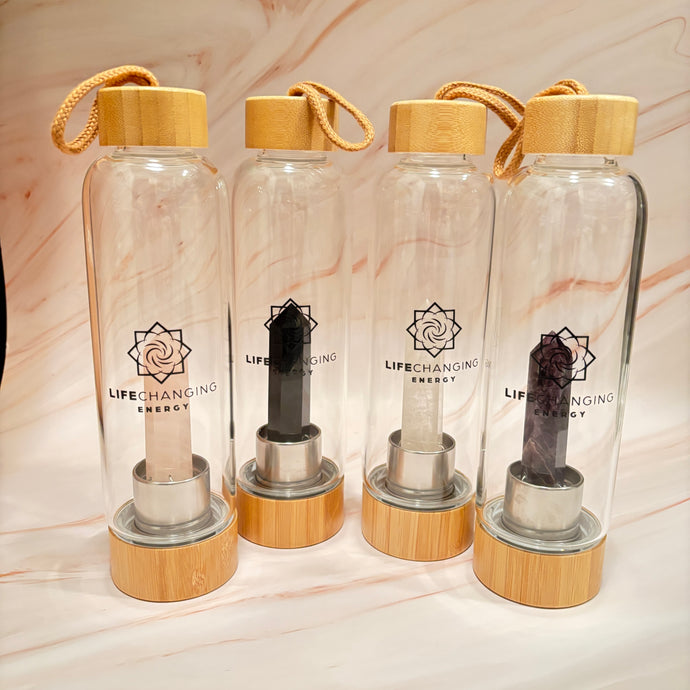 Crystal Infused Bamboo Water Bottle