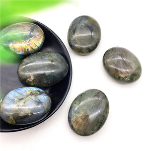 1pc Natural Labradorite Crystal Oval Palm Stone