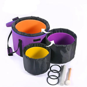 3pcs 8"E, 10"B, 12"D Colored Frosted Quartz Crystal Singing Bowl + Free 12" Purple Carrying Bag