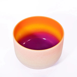 12 Inch Rainbow Ombre Colored Quartz Crystal Singing Bowl with free mallet - 1pc only