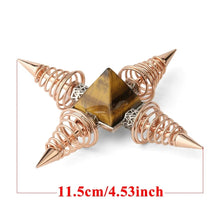 Load image into Gallery viewer, 4 Points Spiral Pendulum Energy Generator Crystal Natural Stones