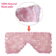 Load image into Gallery viewer, Natural Rose Quartz Eye Mask, Face Massage Roller and Scraper Set