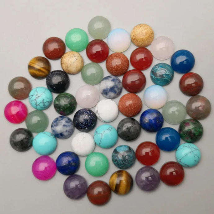 Surprise Pack Natural Stone Crystal Round Cabochon, No Hole