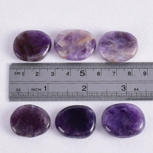 7pcs Flat Natural Crystal Palm Stone