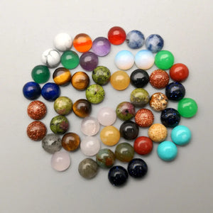 Surprise Pack Natural Stone Crystal Round Cabochon, No Hole