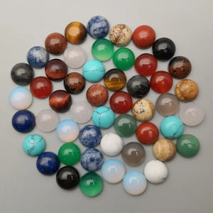 Surprise Pack Natural Stone Crystal Round Cabochon, No Hole