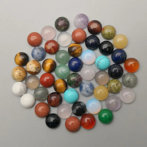 Surprise Pack Natural Stone Crystal Round Cabochon, No Hole