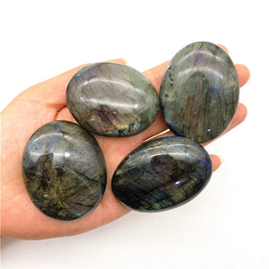 1pc Natural Labradorite Crystal Oval Palm Stone