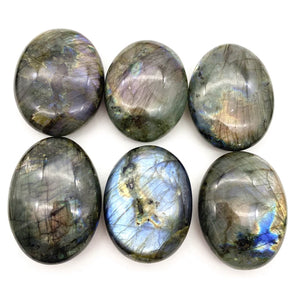 1pc Natural Labradorite Crystal Oval Palm Stone