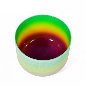 12 Inch Rainbow Ombre Colored Quartz Crystal Singing Bowl with free mallet - 1pc only