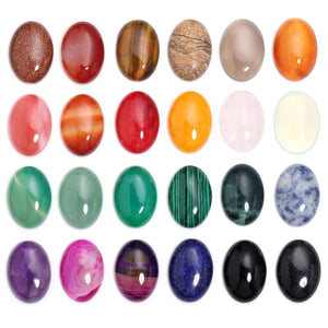 2/5/10pcs per Pack Natural Crystal Oval Shape Cabochon Stones