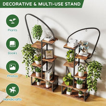 Load image into Gallery viewer, 6 Tier Butterfly-Shaped Multi-layered Instrument Display Shelf with 6 Plant Hooks &amp; 12 Boards