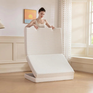 4 Inch Thick - Single Tri-Fold Memory Foam, Foldable Mat Mattress With Storage Bag And Washable Cover