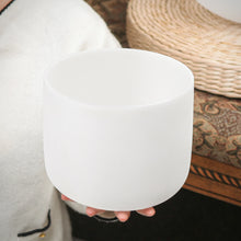 Load image into Gallery viewer, 10 inch 396hz/ 417hz White Frosted Quartz Crystal Singing Bowl + FREE Carrying Case