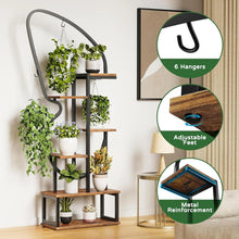 Load image into Gallery viewer, 6 Tier Butterfly-Shaped Multi-layered Instrument Display Shelf with 6 Plant Hooks &amp; 12 Boards