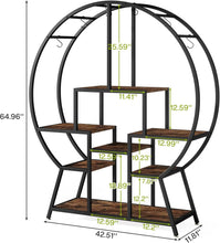 Load image into Gallery viewer, 7 Tier Round Multi-layered Instrument Display Shelf with 6 S Hanging Hooks