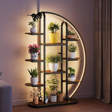 Load image into Gallery viewer, 9 Tier Half Moon-Shaped Multi-layered Instrument Display Shelf with LED Light