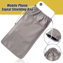 Load image into Gallery viewer, EMF Radiation Protection/ Anti-Hacking Tracking RFID Faraday Phone Drawstring Pouch