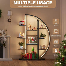 Load image into Gallery viewer, 9 Tier Half Moon-Shaped Multi-layered Instrument Display Shelf with LED Light