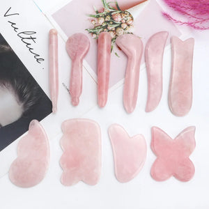 Natural Rose Quartz Jade Guasha Board