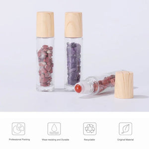 10pcs 10ml Natural Gemstone Essential Oil Roller