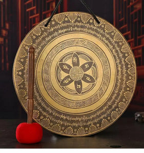 Nepalese Handmade Brass Gong with Mallet