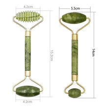 Load image into Gallery viewer, Guasha  Jade Stone Double-head Facial Massage Rollers