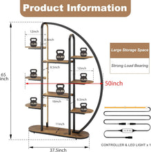 Load image into Gallery viewer, 9 Tier Half Moon-Shaped Multi-layered Instrument Display Shelf with LED Light