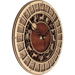 Zodiac Signs Wooden Wall Clock