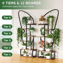 Load image into Gallery viewer, 6 Tier Butterfly-Shaped Multi-layered Instrument Display Shelf with 6 Plant Hooks &amp; 12 Boards