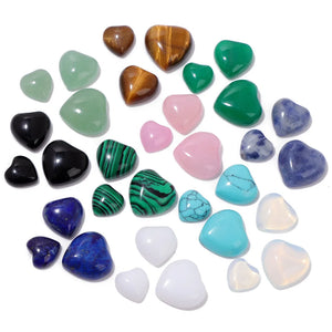 10mm/12mm Heart Shape Cabochon, Natural Stone Crystal