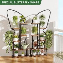 Load image into Gallery viewer, 6 Tier Butterfly-Shaped Multi-layered Instrument Display Shelf with 6 Plant Hooks &amp; 12 Boards