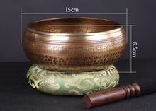 Load image into Gallery viewer, Decorated and Hammered Tibetan Singing Bowl + FREE Mallet and O-ring