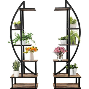 2pcs, 6 Tier Half Moon Shaped Metal Multi-layered Instrument Display Shelf