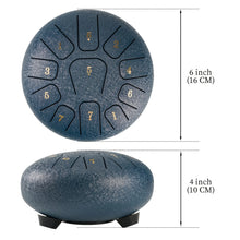 Load image into Gallery viewer, 6 Inch, 11 Notes Steel Tongue Drum + FREE Carrying Bag