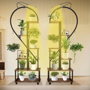 2pcs, 6 Tier Heart Shaped Multi-layered Instrument Display Shelf with Lights