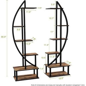 2pcs, 6 Tier Half Moon Shaped Metal Multi-layered Instrument Display Shelf