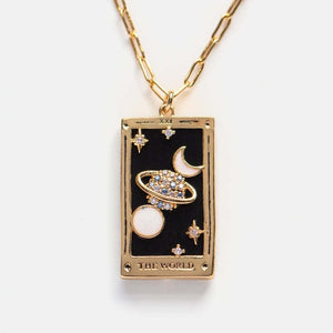 Antiqued Enamel Tarot Necklace