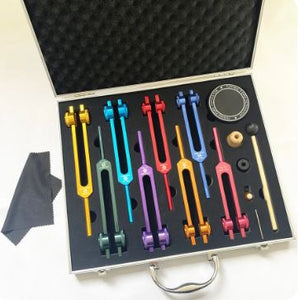 8pcs Chakra Tuning Forks Set + FREE Aluminum Case