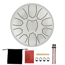 Load image into Gallery viewer, 6 inch Patterned 11 Tone Steel Tongue Drum with FREE Bag