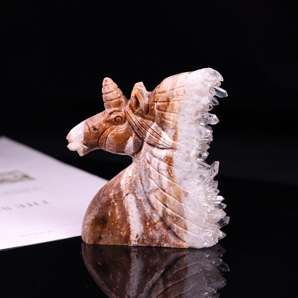 Quartz Crystal Unicorn - Hand Carved