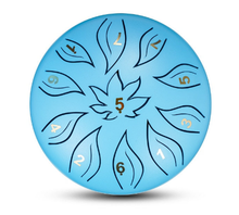 Load image into Gallery viewer, 6 Inch, 11 Tone D Minor - Flower and Leaf Steel Tongue Drum