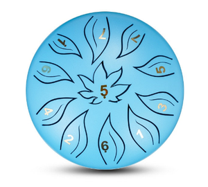 6 Inch, 11 Tone D Minor - Flower and Leaf Steel Tongue Drum