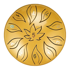 6 Inch, 11 Tone D Minor - Flower and Leaf Steel Tongue Drum