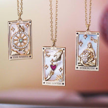 Load image into Gallery viewer, Antiqued Enamel Tarot Necklace
