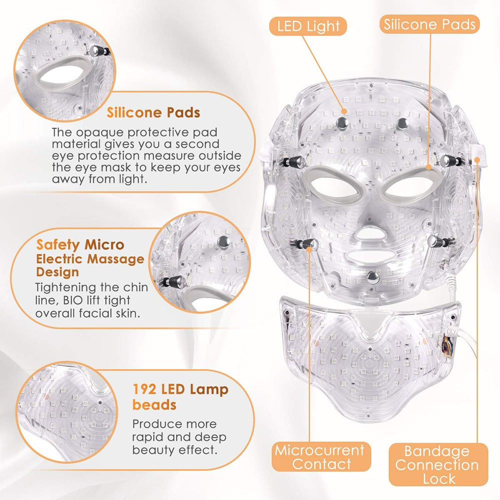 7 Color LED and Photon Face and Neck Mask – Life Changing Energy
